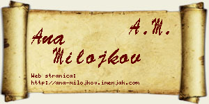 Ana Milojkov vizit kartica